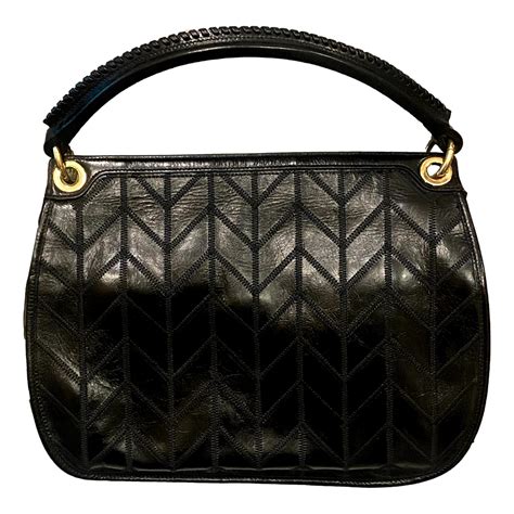 miu miu vitello shine moro|Miu Miu Vitello Shine Patch Black Leather Satchel Bag.